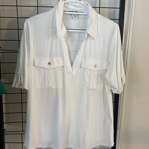 White House Black Market White Blouse
